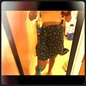 wrap around floral skirt